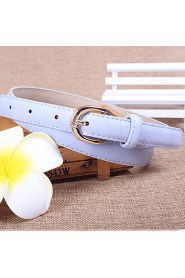 Women Leather Solid Skinny Belt,Vintage/ Cute/ Party/ Casual Alloy