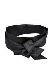 Women's PU Leather Wrap Around Tie Bowknot Wide Belt