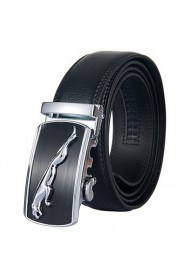 Mens New Black Ratchet Belt Fashion Business Casual Style Genuine Leather 3.5cm Width (5)