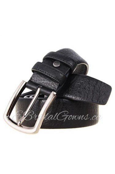 Men's Cowhide Belts Business Casual Leather Pin Buckle Strap