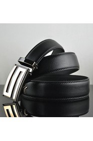 Men S Icon Business Automatic Buckle Genuine Leather Wide Belt,Work/ Casual