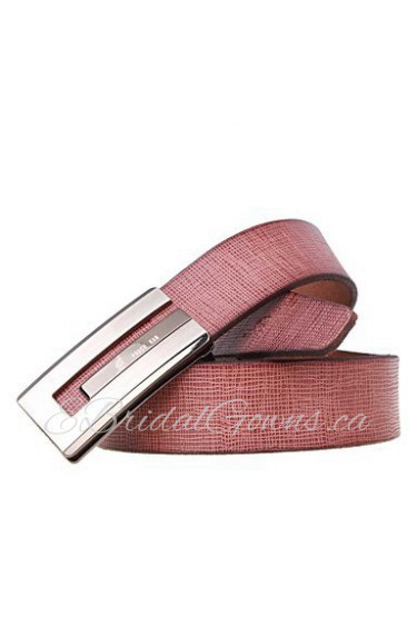 Men's Belts G Buckle Plaid Leather Steap Leisure Business Belt