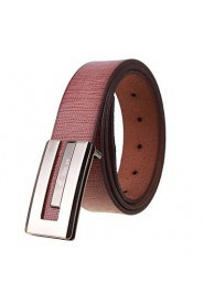 Men's Belts G Buckle Plaid Leather Steap Leisure Business Belt