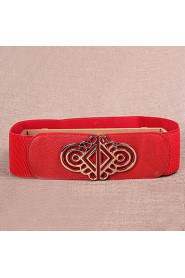 Women Leather National Wind Wide Belt,Vintage/ Cute/ Party/ Casual Alloy