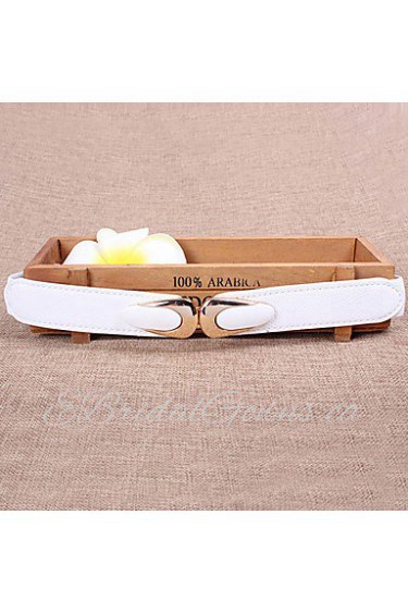 Women Leather Simple Fashion Wide Belt,Vintage/ Cute/ Party/ Casual Alloy