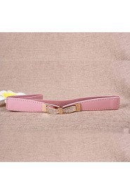 Women Leather Diamond Decoration Wide Belt,Cute/ Party/ Casual Alloy