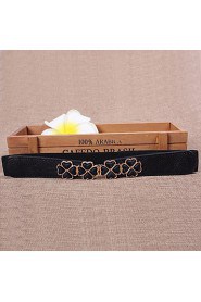 Women Leather Flowers Wide Belt,Vintage/ Cute/ Party/ Casual Alloy