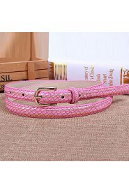 Women Leather Snakeskin Grain Skinny Belt,Vintage/ Cute/ Party/ Casual Alloy