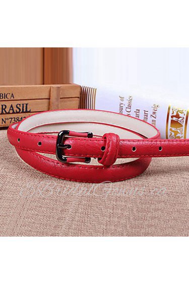 Women Leather Simple Skinny Belt,Vintage/ Cute/ Party/ Casual Alloy