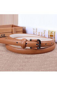 Women Leather Simple Skinny Belt,Vintage/ Cute/ Party/ Casual Alloy