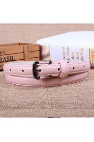 Women Leather Simple Skinny Belt,Vintage/ Cute/ Party/ Casual Alloy