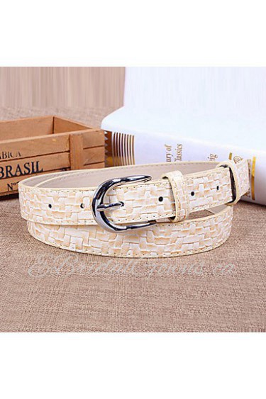 Women Leather Candy Color Wide Belt,Vintage/ Cute/ Party/ Casual Alloy