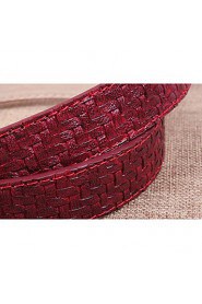 Women Leather Candy Color Wide Belt,Vintage/ Cute/ Party/ Casual Alloy