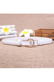 Women Leather Simple Skinny Belt,Vintage/ Cute/ Party/ Casual Alloy