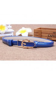 Women Leather Simple Skinny Belt,Vintage/ Cute/ Party/ Casual Alloy