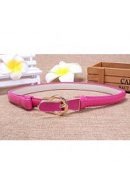 Women Leather Simple Skinny Belt,Vintage/ Cute/ Party/ Casual Alloy