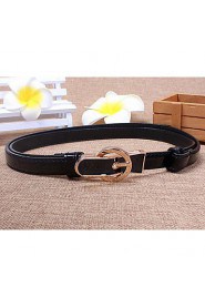 Women Leather Simple Skinny Belt,Vintage/ Cute/ Party/ Casual Alloy