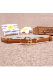 Women Leather Simple Skinny Belt,Vintage/ Cute/ Party/ Casual Alloy