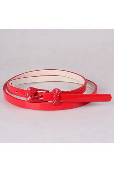 Women Leather Solid Skinny Belt,Vintage/ Cute/ Party/ Casual Alloy