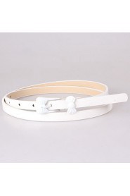 Women Leather Solid Skinny Belt,Vintage/ Cute/ Party/ Casual Alloy