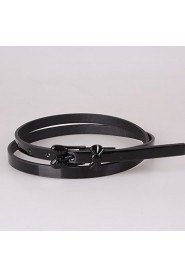 Women Leather Solid Skinny Belt,Vintage/ Cute/ Party/ Casual Alloy