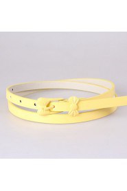 Women Leather Solid Skinny Belt,Vintage/ Cute/ Party/ Casual Alloy