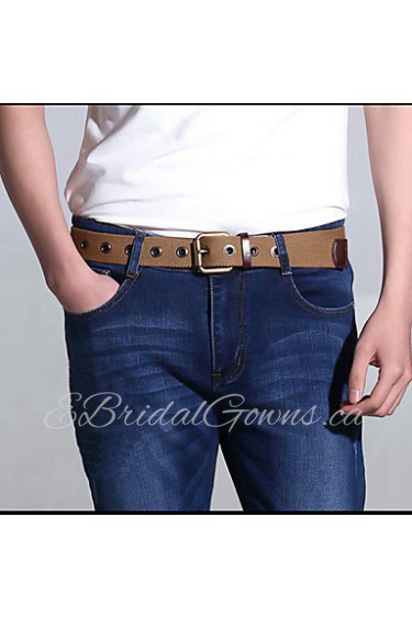 Men Canvas Waist Belt,Vintage/ Party/ Work/ Casual Alloy D6B1P505-1