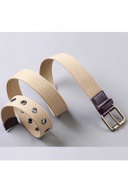 Men Canvas Waist Belt,Vintage/ Party/ Work/ Casual Alloy D6B1P505-1