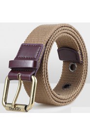 Men Canvas Waist Belt,Vintage/ Party/ Work/ Casual Alloy D6B1P505-1