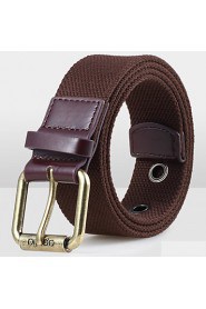 Men Canvas Waist Belt,Vintage/ Party/ Work/ Casual Alloy D6B1P505-1