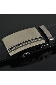 Men Fashion Business Automatic Buckle Genuine Leather Wide Belt,Work/ Casual