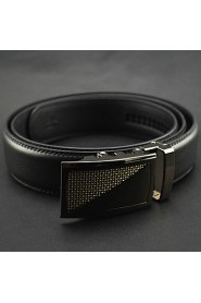 Men Business Automatic Buckle Leather Wide Belt,Work/ Casual