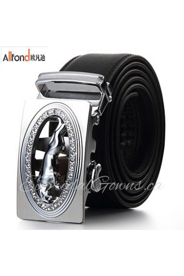 Men Party/Work/Casual Alloy/Leather Calfskin Waist Belt PZD4025-03