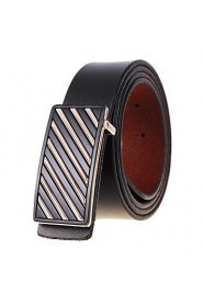 Men's Belts Black Bottom Slash Matel Buckle leather Casual Business Belts