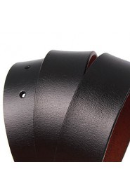 Men's Belts Black Bottom Slash Matel Buckle leather Casual Business Belts