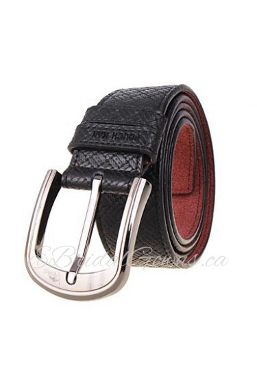 Men's Belts Casual Pin Simple Fashion Business Leather Strap Black