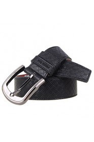 Men's Belts Casual Pin Simple Fashion Business Leather Strap Black