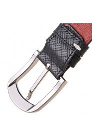 Men's Belts Casual Pin Simple Fashion Business Leather Strap Black