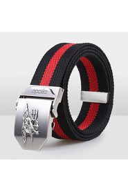 Men Canvas Waist Belt,Vintage/ Party/ Work/ Casual Alloy D6B5P502