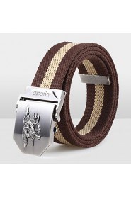 Men Canvas Waist Belt,Vintage/ Party/ Work/ Casual Alloy D6B5P502