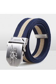 Men Canvas Waist Belt,Vintage/ Party/ Work/ Casual Alloy D6B5P502