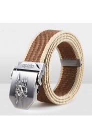 Men Canvas Waist Belt,Vintage/ Party/ Work/ Casual Alloy D6B5P502