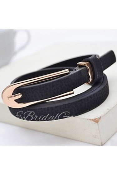 Women PU Skinny Belt,Casual