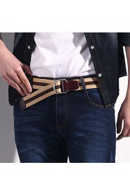 Men Canvas Waist Belt,Vintage/ Party/ Work/ Casual Alloy D6B4P501