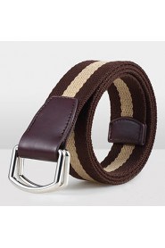 Men Canvas Waist Belt,Vintage/ Party/ Work/ Casual Alloy D6B4P501