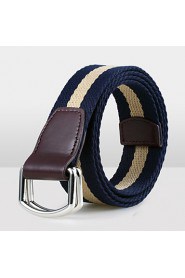 Men Canvas Waist Belt,Vintage/ Party/ Work/ Casual Alloy D6B4P501