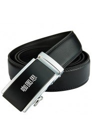 New Mens Black Ratchet Belt Fashion Business Casual Style Genuine Leather 3.5cm Width 8-5