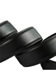 New Mens Black Ratchet Belt Fashion Business Casual Style Genuine Leather 3.5cm Width 8-5