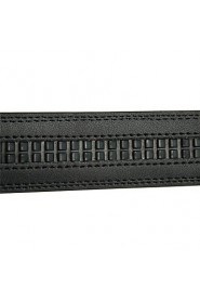 New Mens Black Ratchet Belt Fashion Business Casual Style Genuine Leather 3.5cm Width 8-5