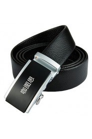 New Mens Black Ratchet Belt Fashion Business Casual Style Genuine Leather 3.5cm Width 6